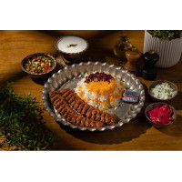 Meat kabab with rice