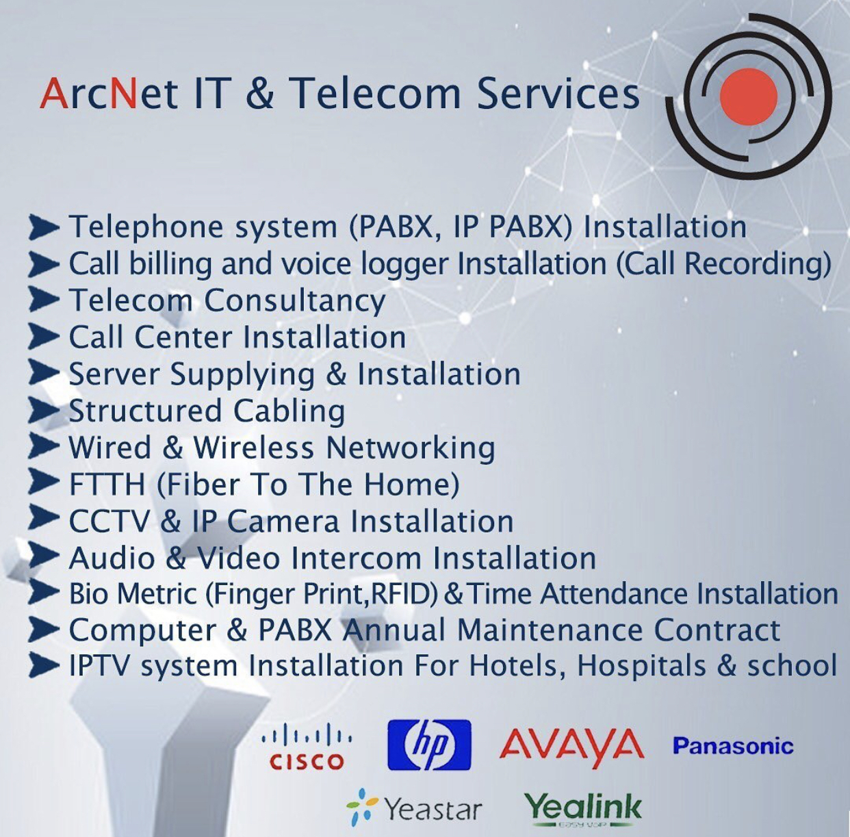 خدمات IT, شبکه، مراکز تماس Arcnet IT and Telecom Services