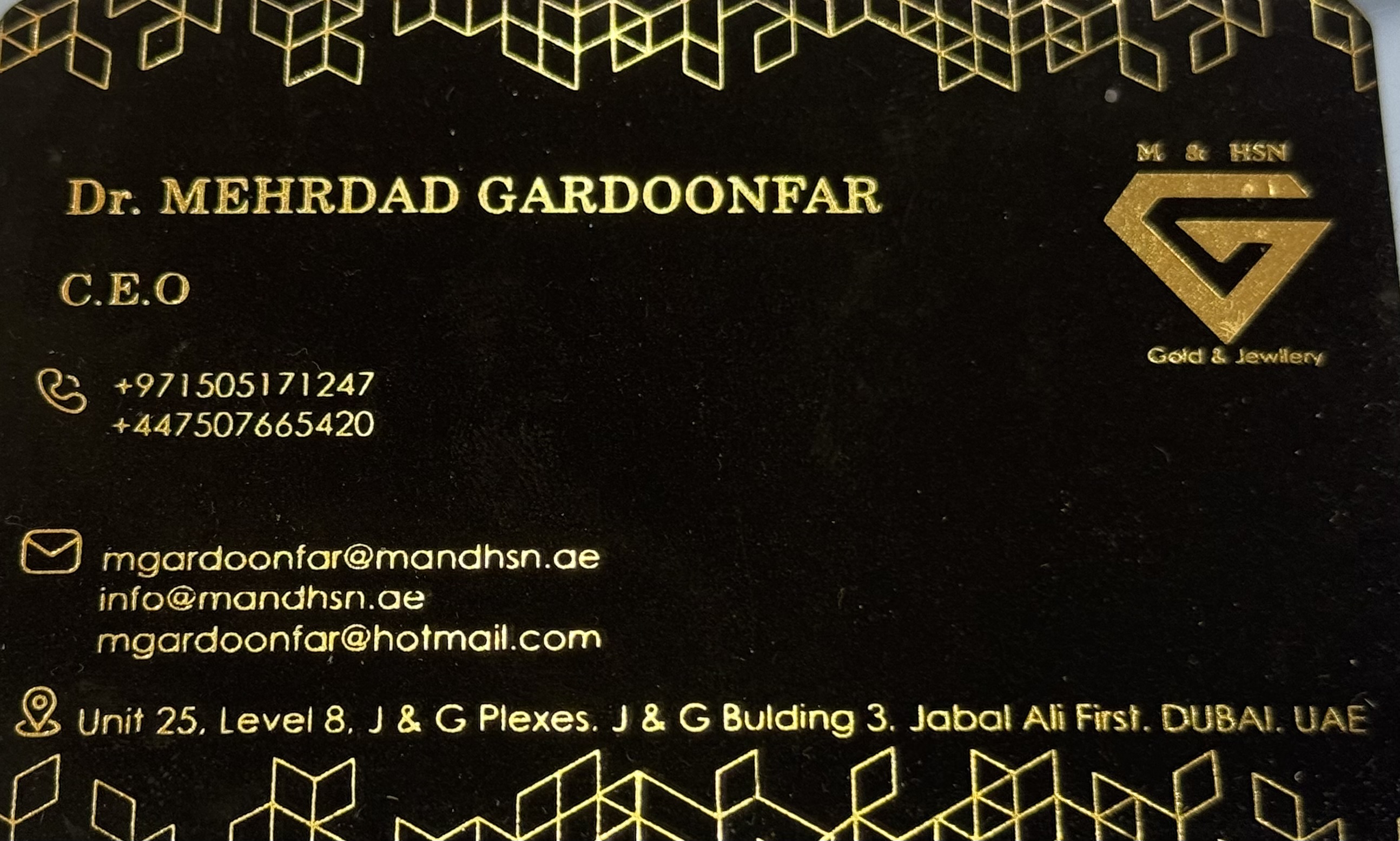 طلا مهرداد گردونفر  M&HSN Mehrdad Gardonfar Gold